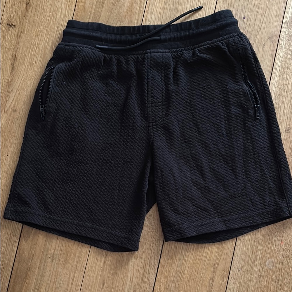 Boy’s Black Textured Shorts